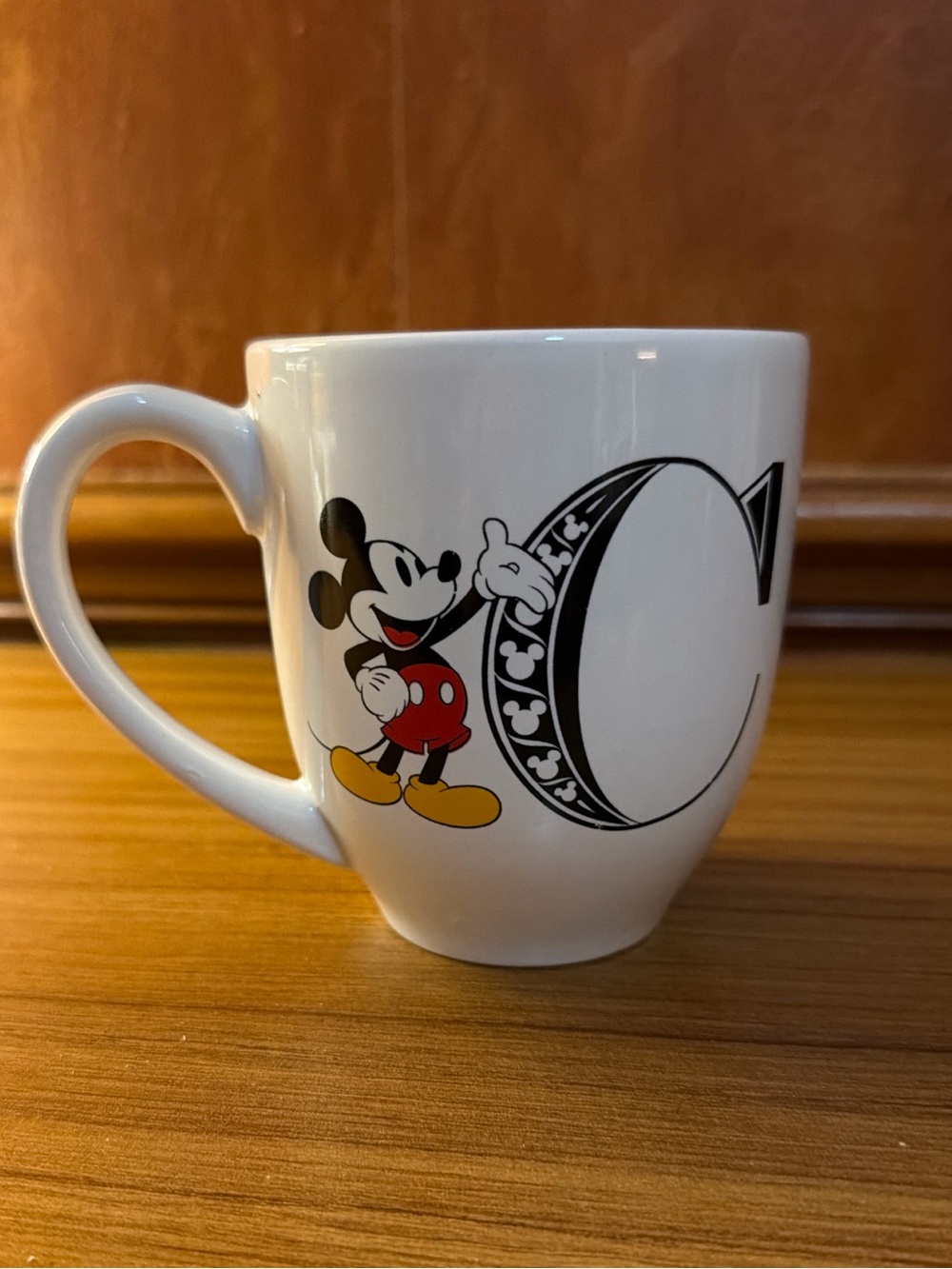 Disney Mickey Mouse White Monogram Capital Letter C Ceramic Coffee Mug Cup Tea